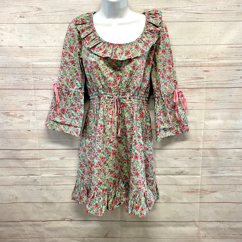 Leur Logette Floral Ruffle Mini Dress